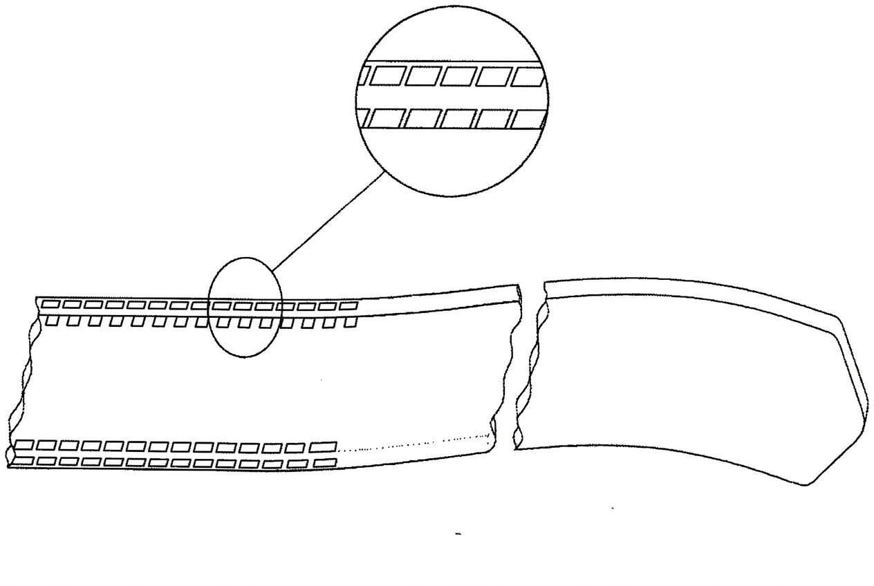 U.S. Patent 11,096,453 — Belt strap with dual rows of notches (FIG. 4)