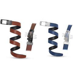 [2 Pack] Reversible JackRatchet Belts with Gift Box